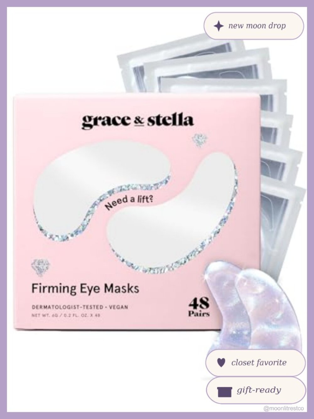 Peptide Under Eye Patches with Niacinamide & Rice Extract 48 Pairs